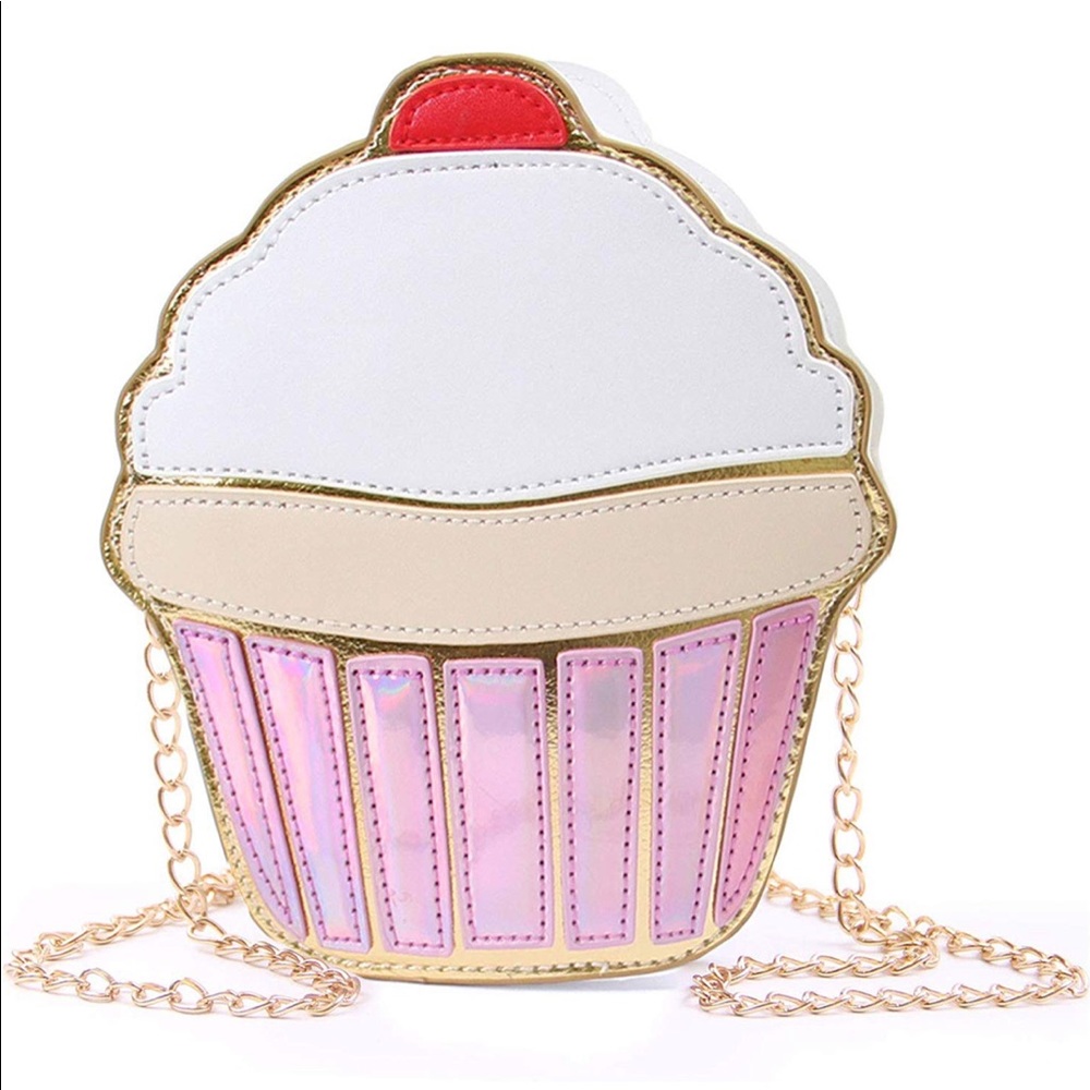 Girls Cupcake Leather Crossbody Shoulder Bag Purse